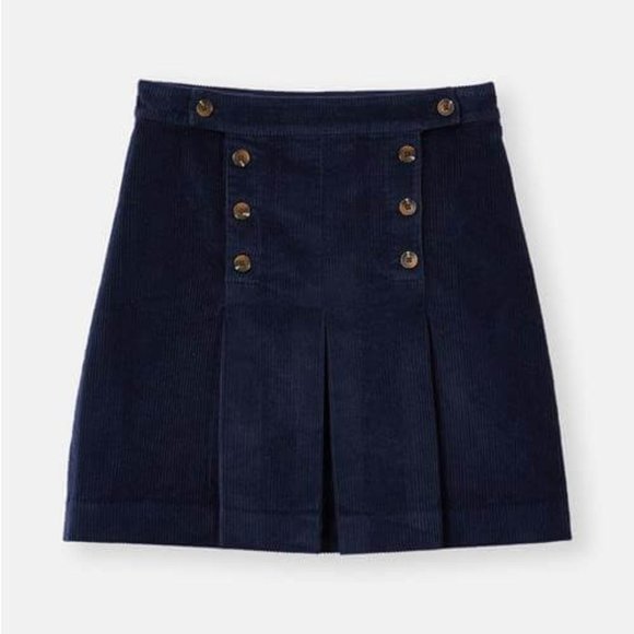 Joules Women’s Haddie Button Front Skirt Navy - Size 12(UK) - Picture 8 of 8